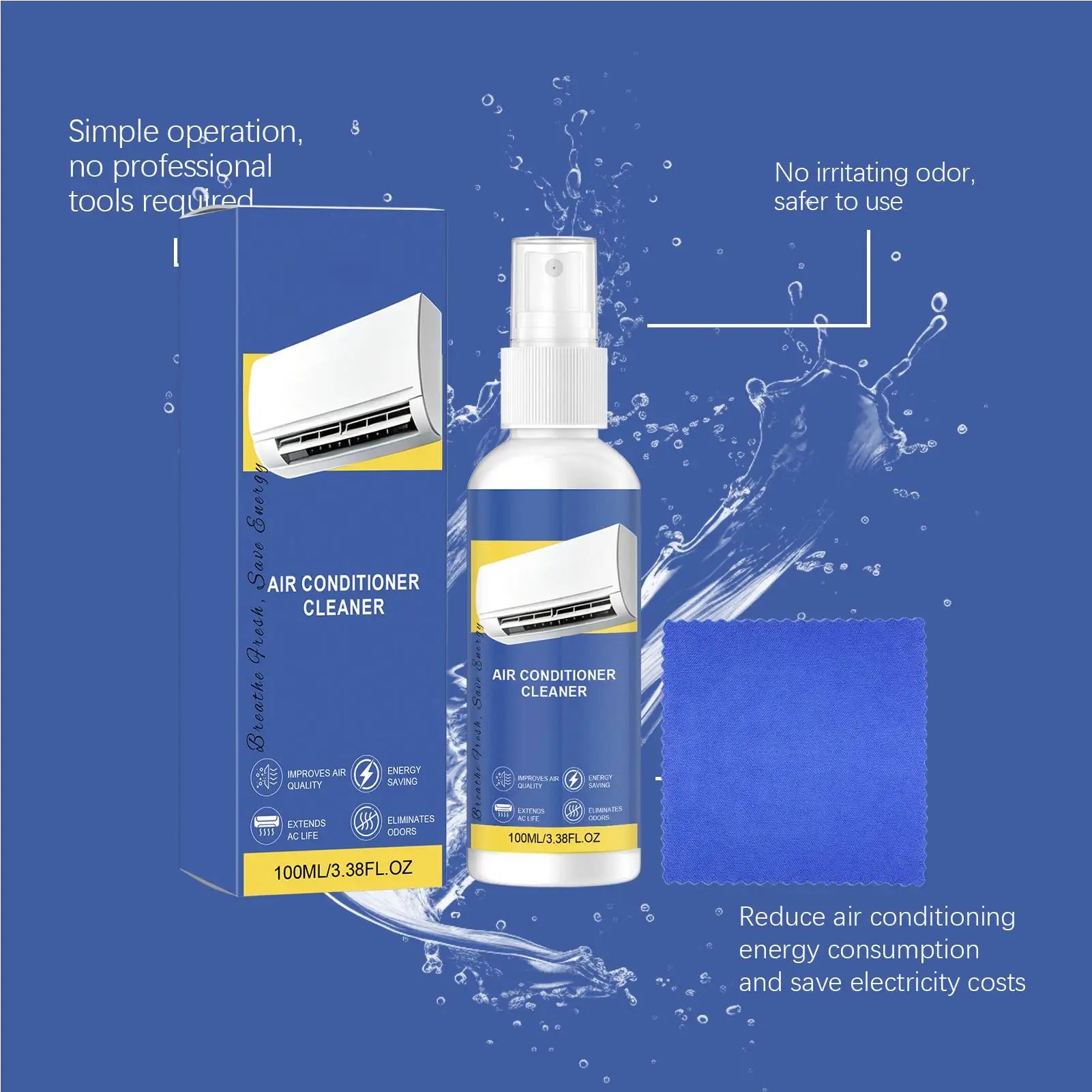 Air Conditioner Cleaner No Dismantling Heavy Duty Odor Removal Spray