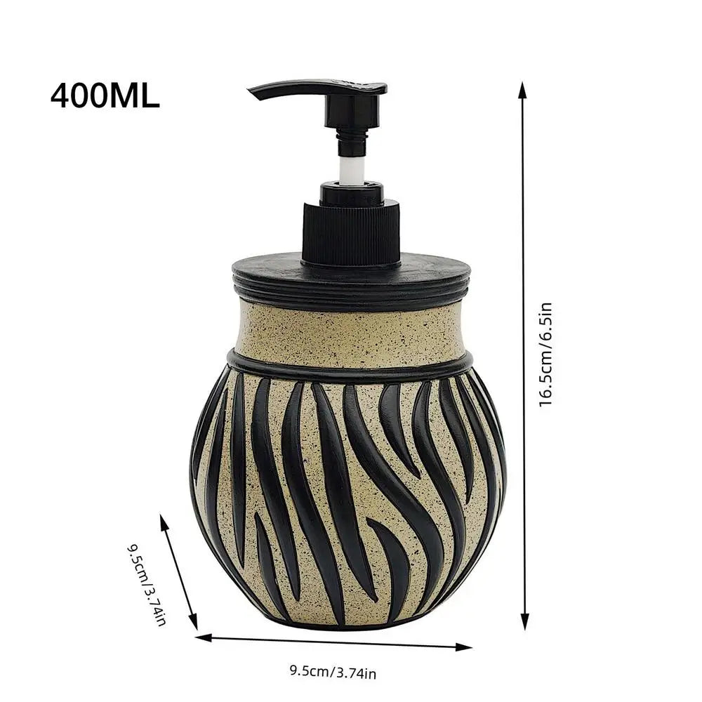 Soap Dispenser Kitchen Sink Liquid Zebra Design Refillable Retro