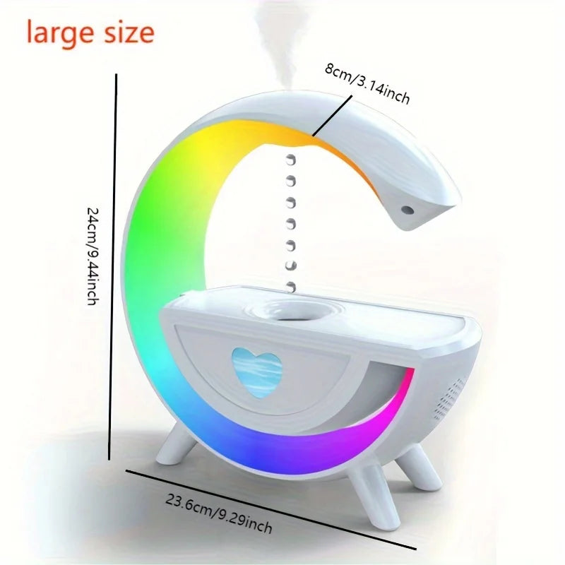 Large Anti Gravity Humidifier Multifunctional Home Water Droplet Zpaxo White - large