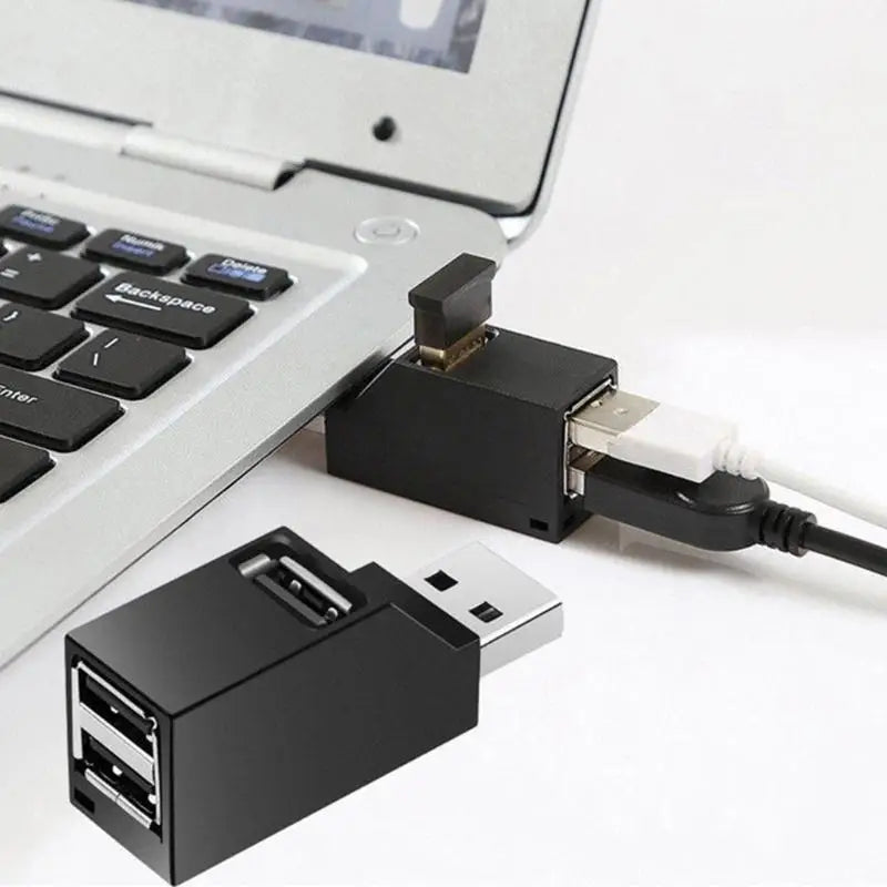 652F Portable USB Adapter Extender 1 to 3 Ports USB2.0 Splitter Multiple Devices to or Laptop Phones Zpaxo