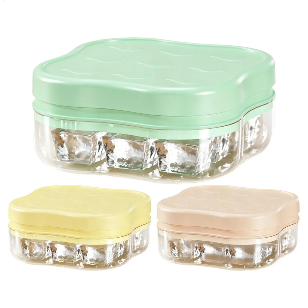 9-Grid Press Ice Cube Tray with Lid – Easy Release Freezer Mold Ice Cube Tray Zpaxo