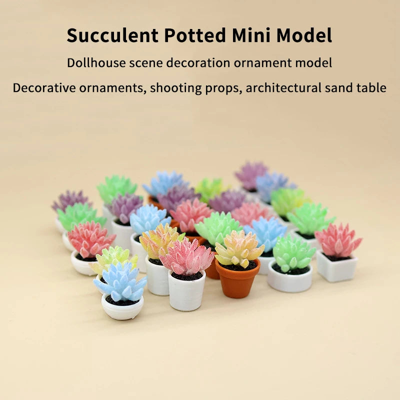 Simulation Mini Potted Plants Model Dollhouse Bonsai Decoration Micro Zpaxo