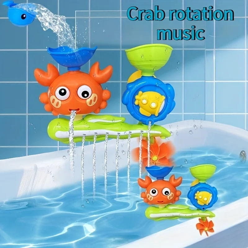 Interactive Bath Toy Rotating Water Wheel Suction Cup Non-toxic ABS