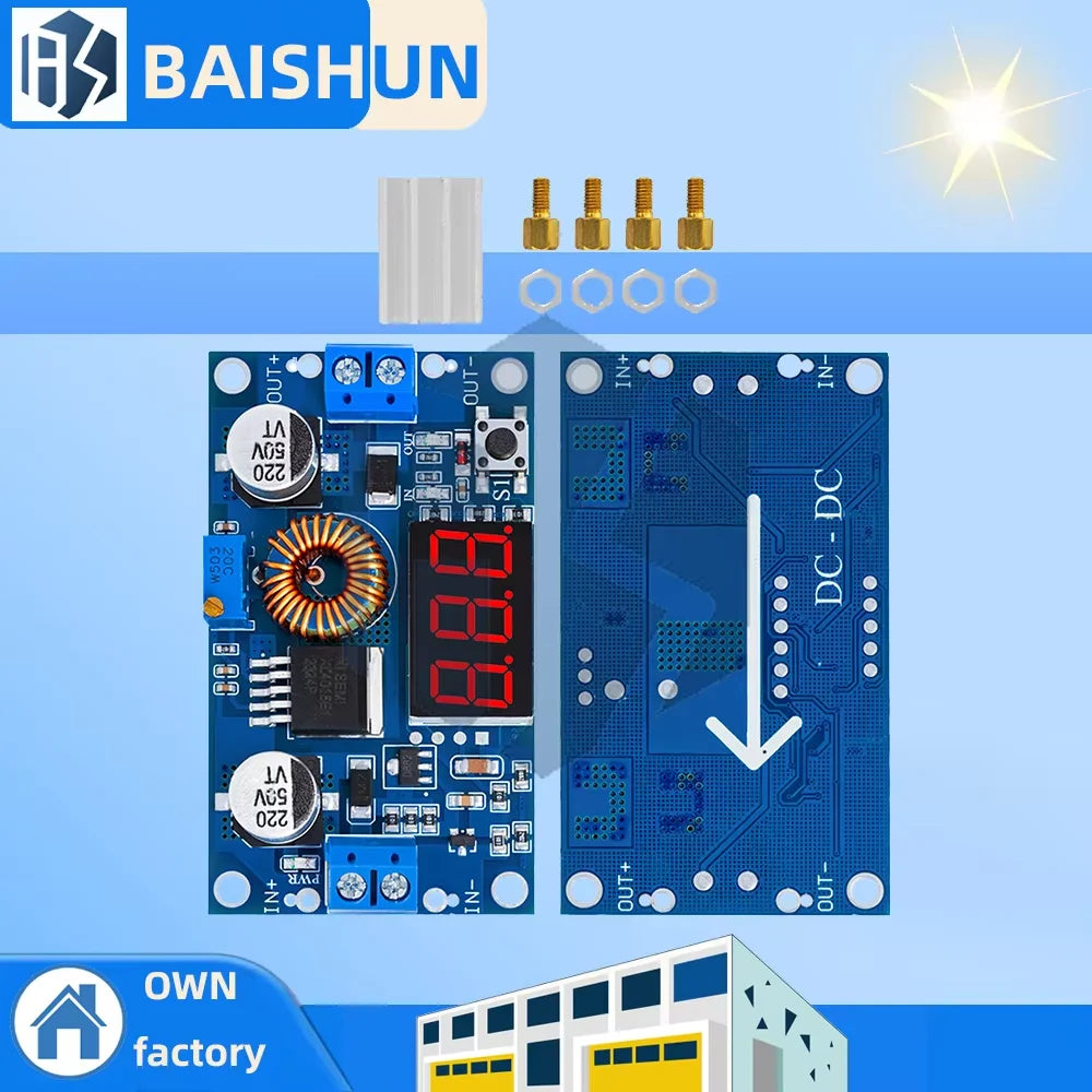 XL4015 Step-down Converter Board 5A 75W Power Buck Module 4V-38V Zpaxo