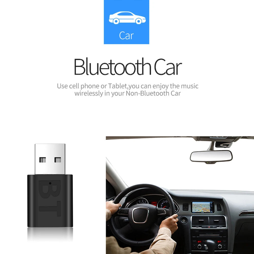 USB Bluetooth 5 0 Receiver Wireless Adapter AUX Jack Car Music Stereo