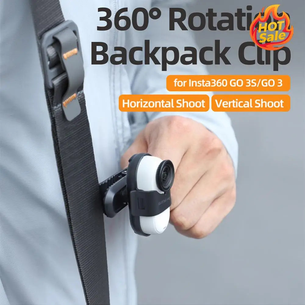 Camera Clip 360 Degree Fixed Mount Clamp Camera Cap Holder for Insta360 GO 3/GO 3S Sports Camera Accessories Zpaxo