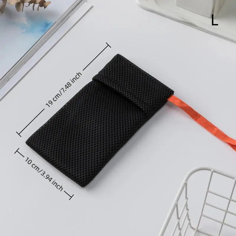 1Pcs Bath Cleansing Foaming Net Double-Sided Square/Oval Soap Bag Body Exfoliating Scrubber Sponges Bathroom Mesh Soap Pocket Zpaxo L Black