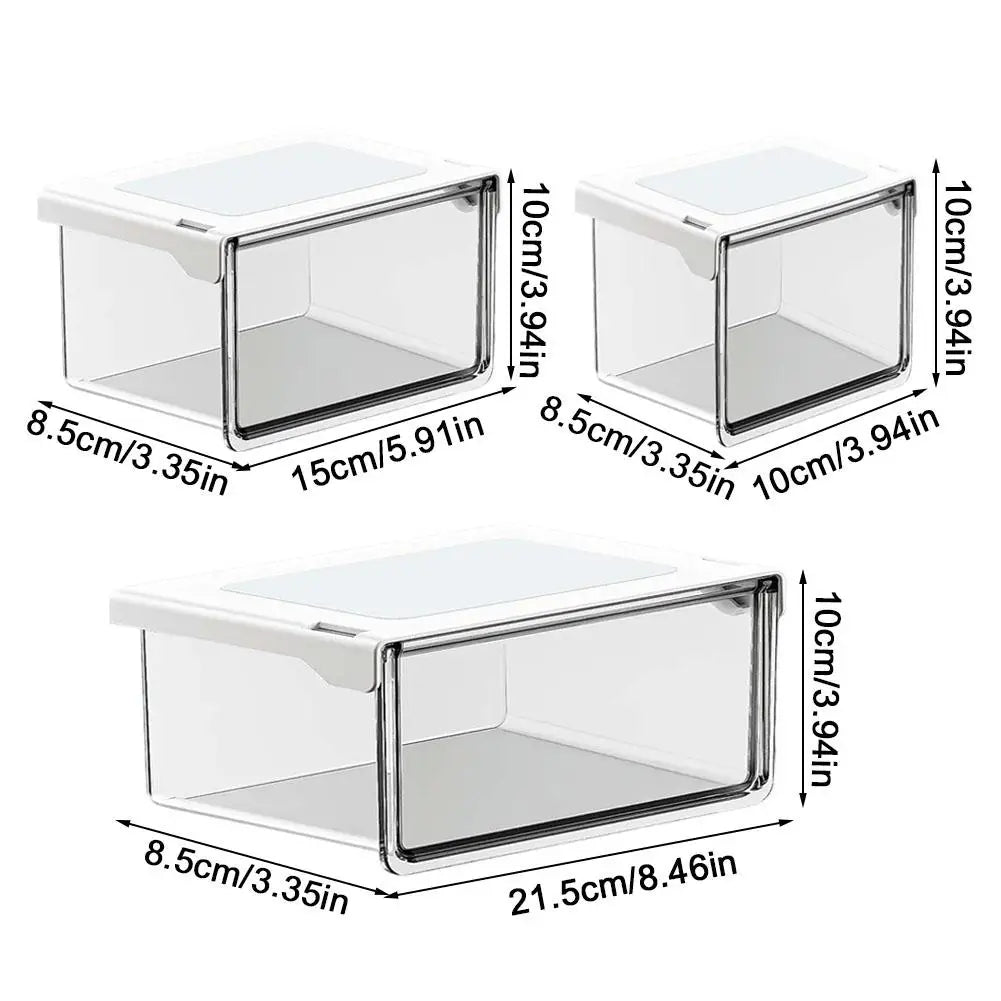 Self-Adhesive Under-Desk Drawer Storage Box | S/M/L Transparent Desk Drawer Organizer Zpaxo