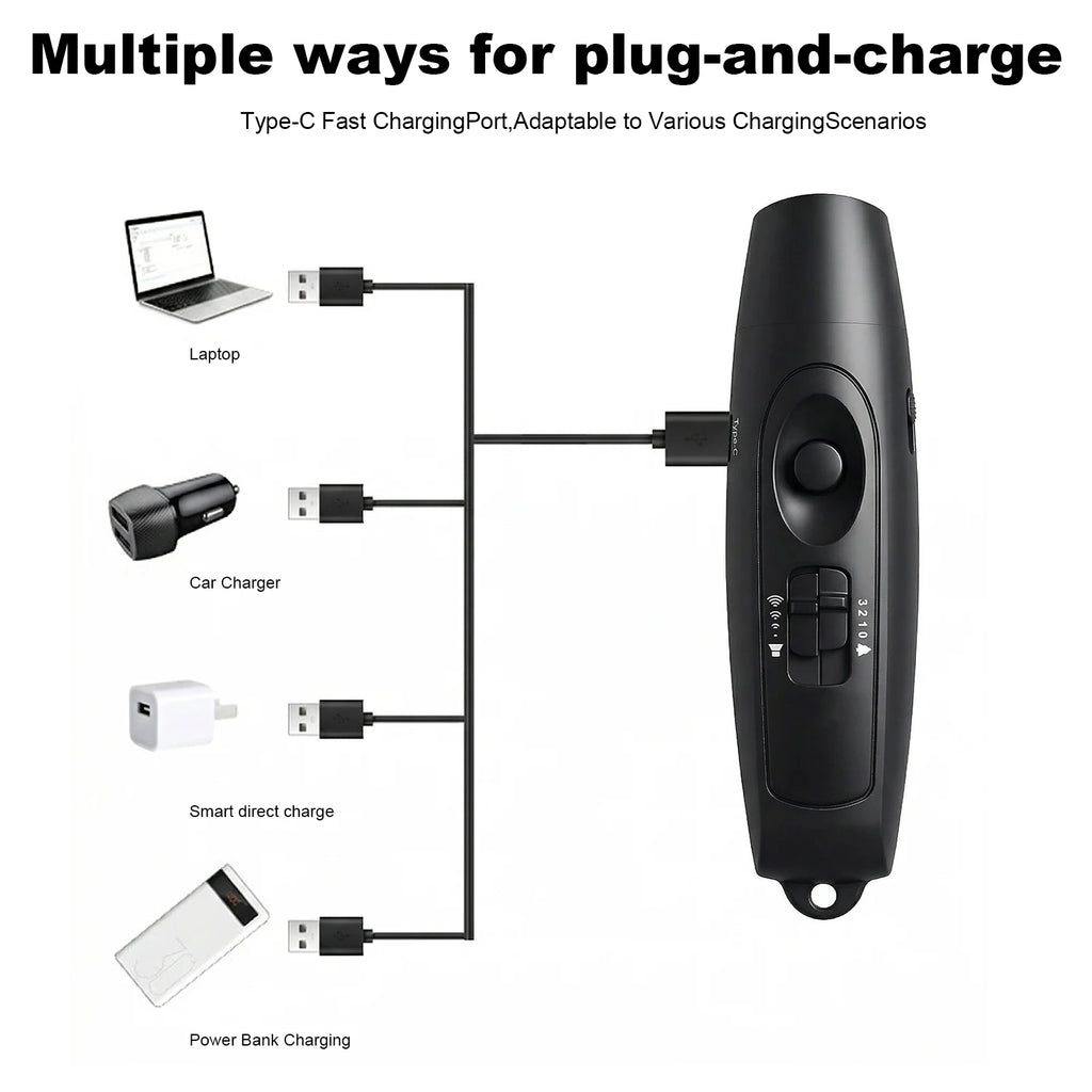 Electronic Whistle USB Rechargeable Air Bear Horn 120-150dB LED