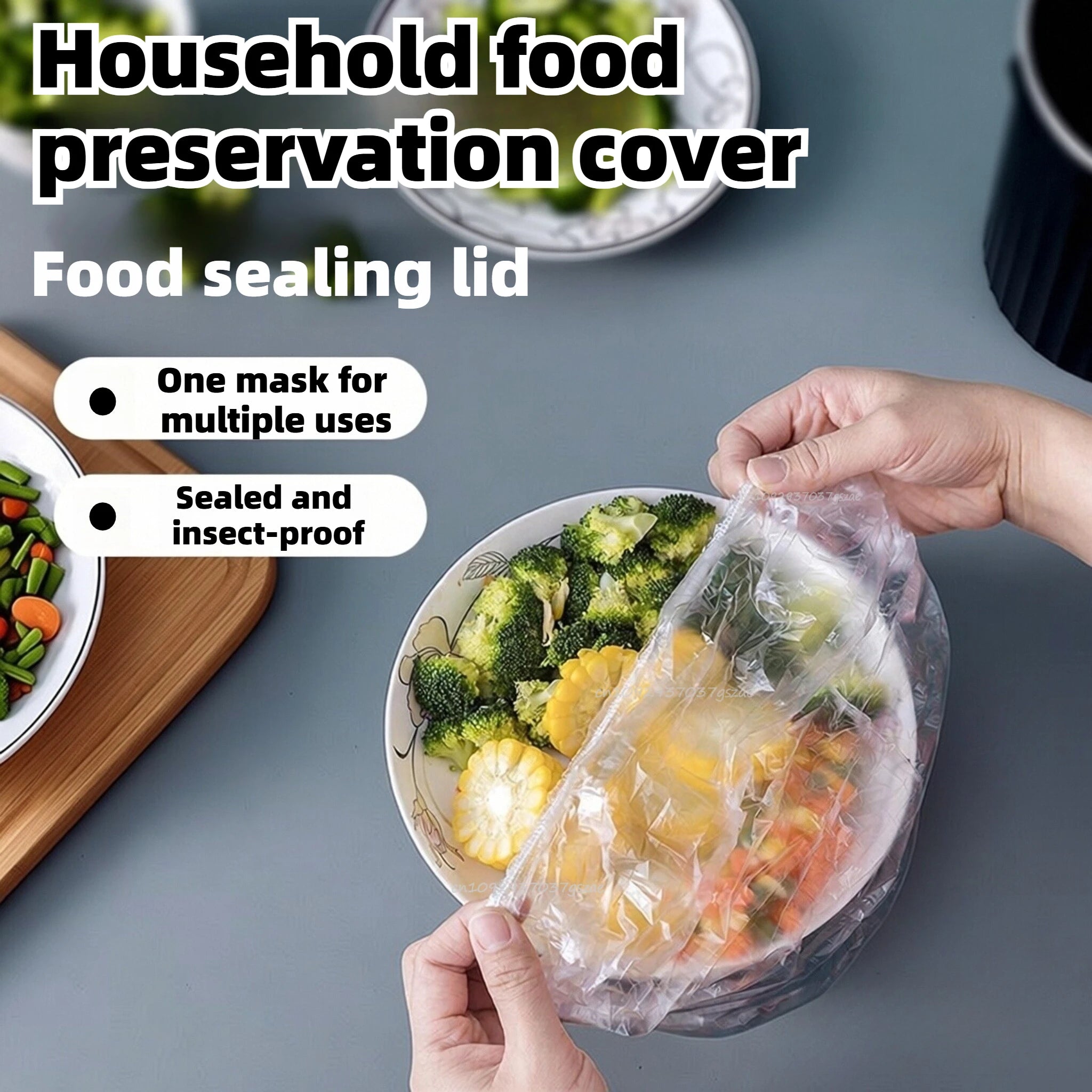 400Pcs Disposable Plastic Food Wrap Refrigerator Fresh-Keeping Cover Plastic Wrap Durable Elastic Food Bowls Lids Reusable Zpaxo