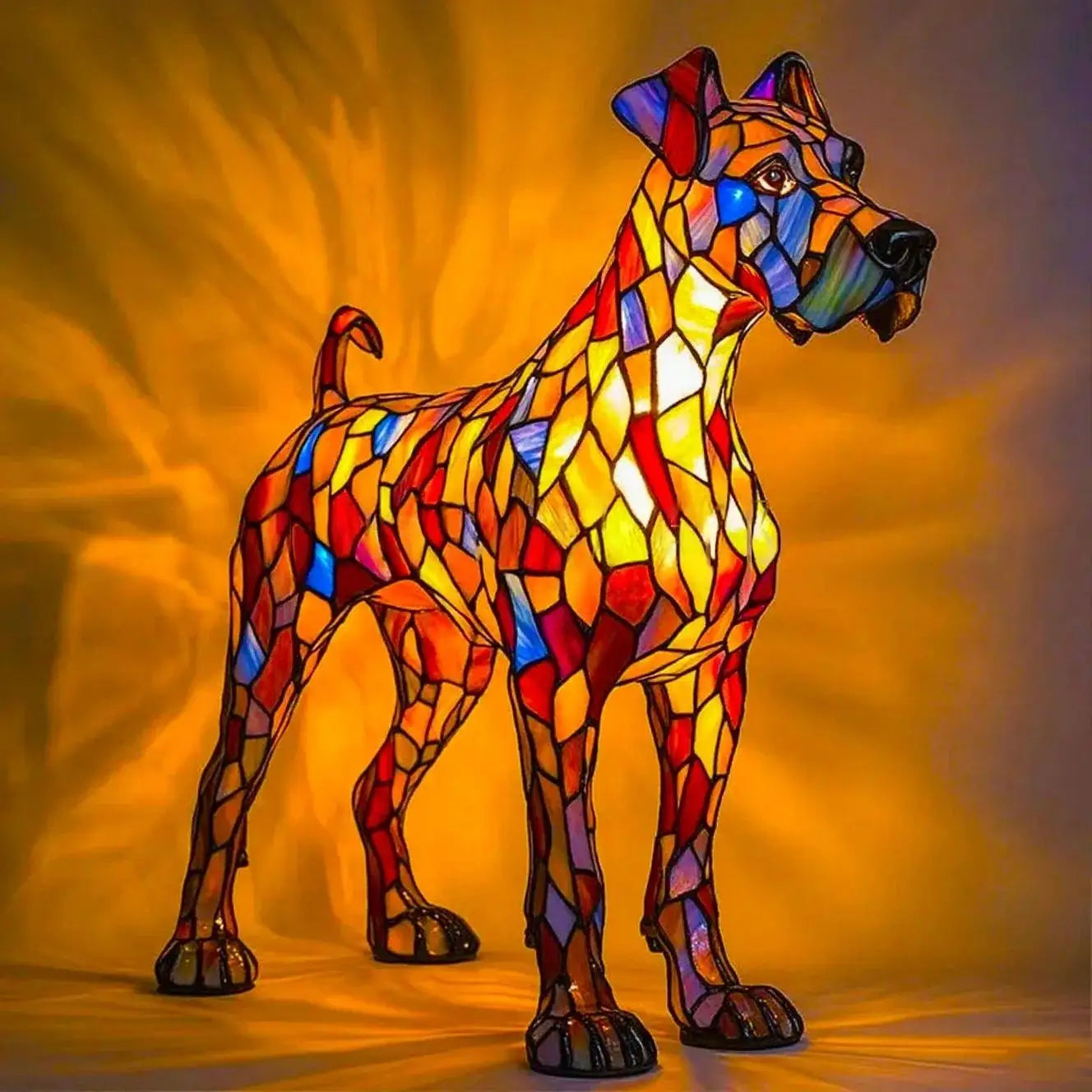 Resin Dog LED Night Light – Pet Tabletop Lamp & Home Decor
