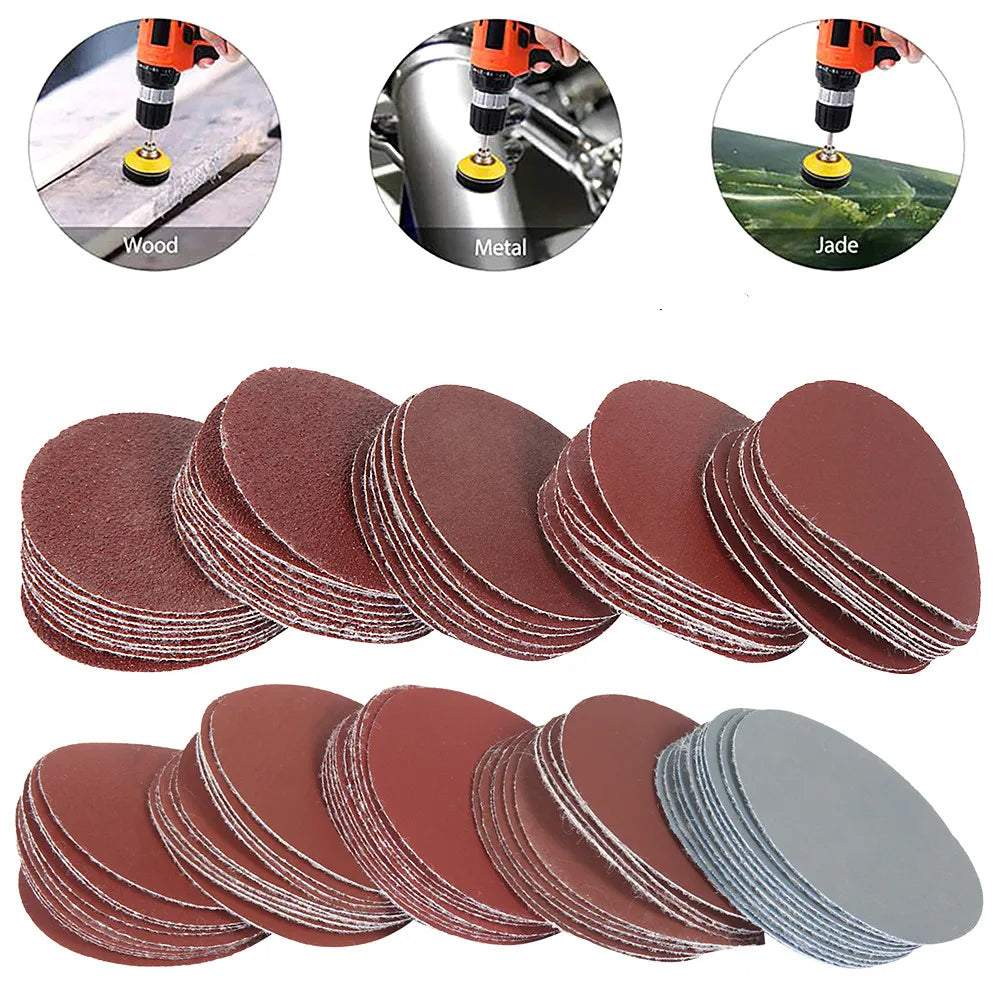 80-3000 Grit Sandpaper 100PCS Sander Disc Sanding Discs 3 Inch Cutting Dis Backer Set For Polishing Cleaning Abrasive Tool Clean Zpaxo