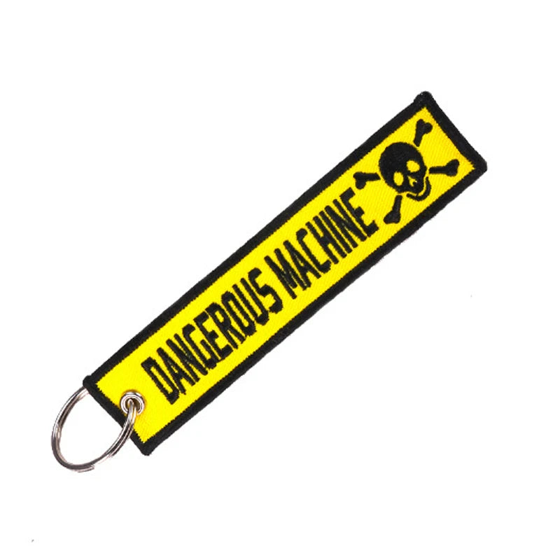 Motorcycle "Real Men Like Curves" Embroidery Keychain