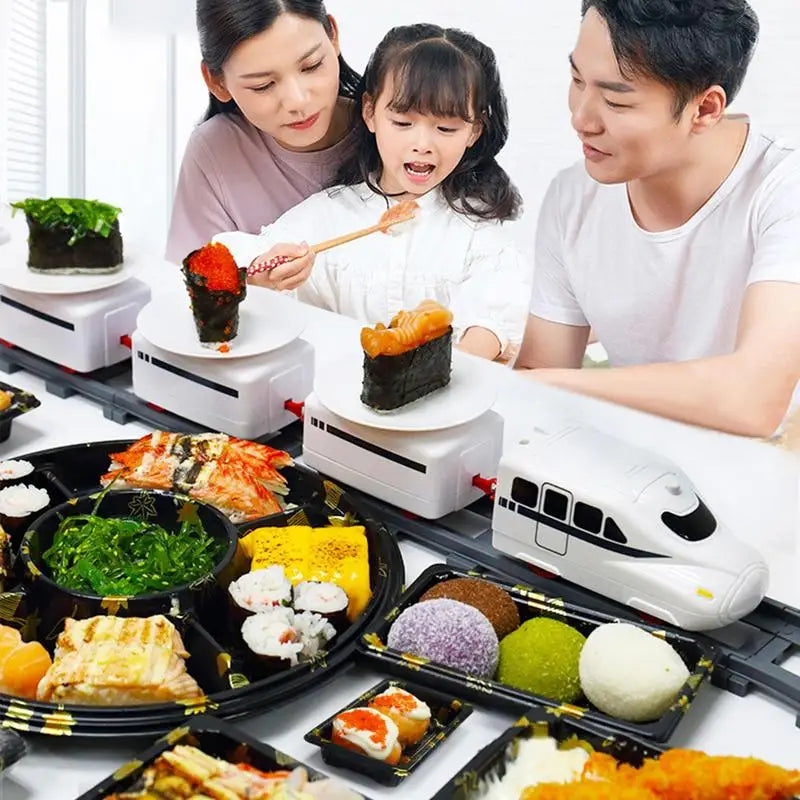Rotating Battery Operated Train Set For Party Sushi Display Table Swing Plate Montessori Toys For Boys Girls Xmas Party Gifts Zpaxo