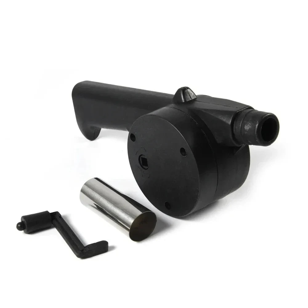 Outdoor Barbecue Fan Hand-cranked Air Blower Portable BBQ Grill Fire Bellows Tools Picnic Camping Accessories Barbeque Zpaxo black