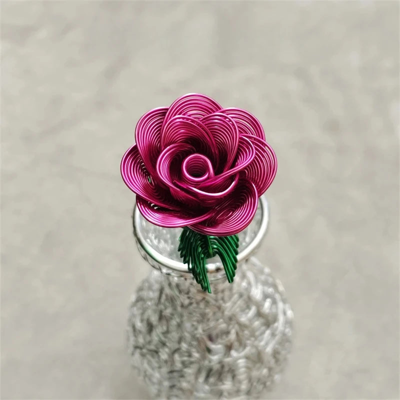 Aluminum Wire Eternal Rose Decoration Creative Love Artificial Flower