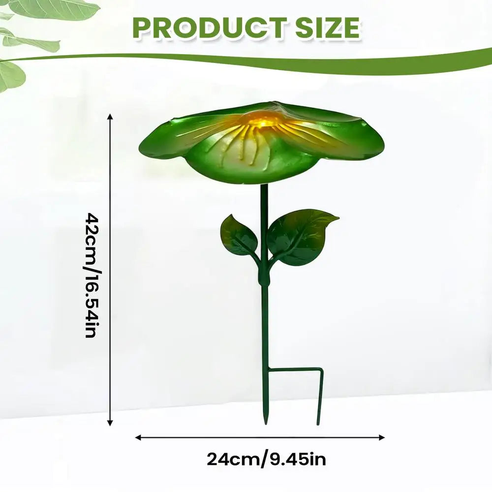 Outdoor Plant Umbrella Leaf Shape Metal Sun Shade Garden Flower Stake Zpaxo A