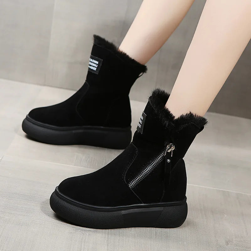 2023 Winter Boots Women Ankle Warm Plush Woman Sneakers Snow Zpaxo