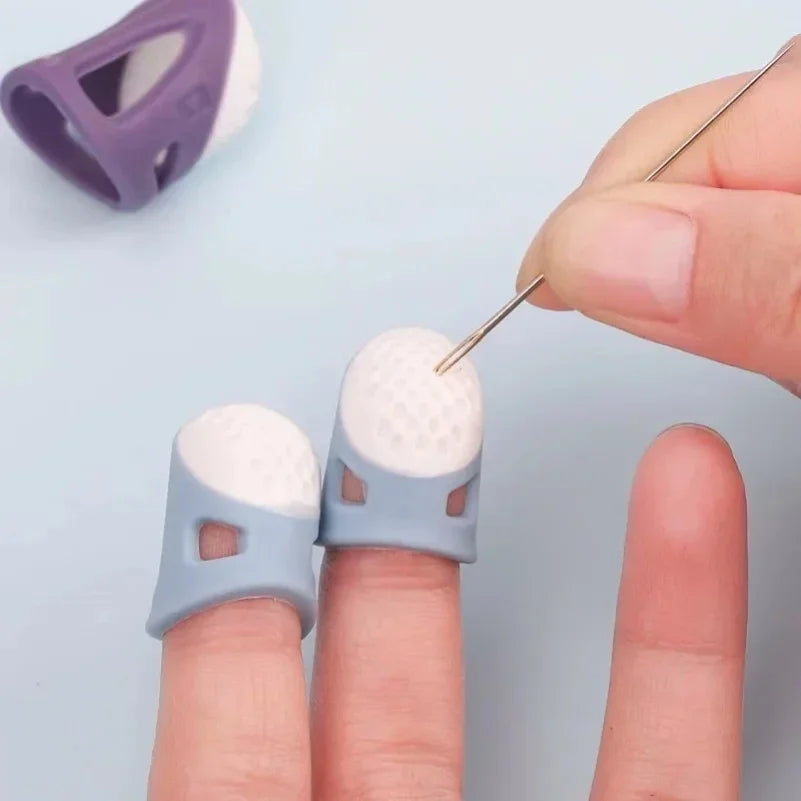 Silicone Thimbles Finger Tips Protector Anti-Slip Finger Covers Hand Cross-stitch Sewing DIY Tools Household Sewing Accessories Zpaxo