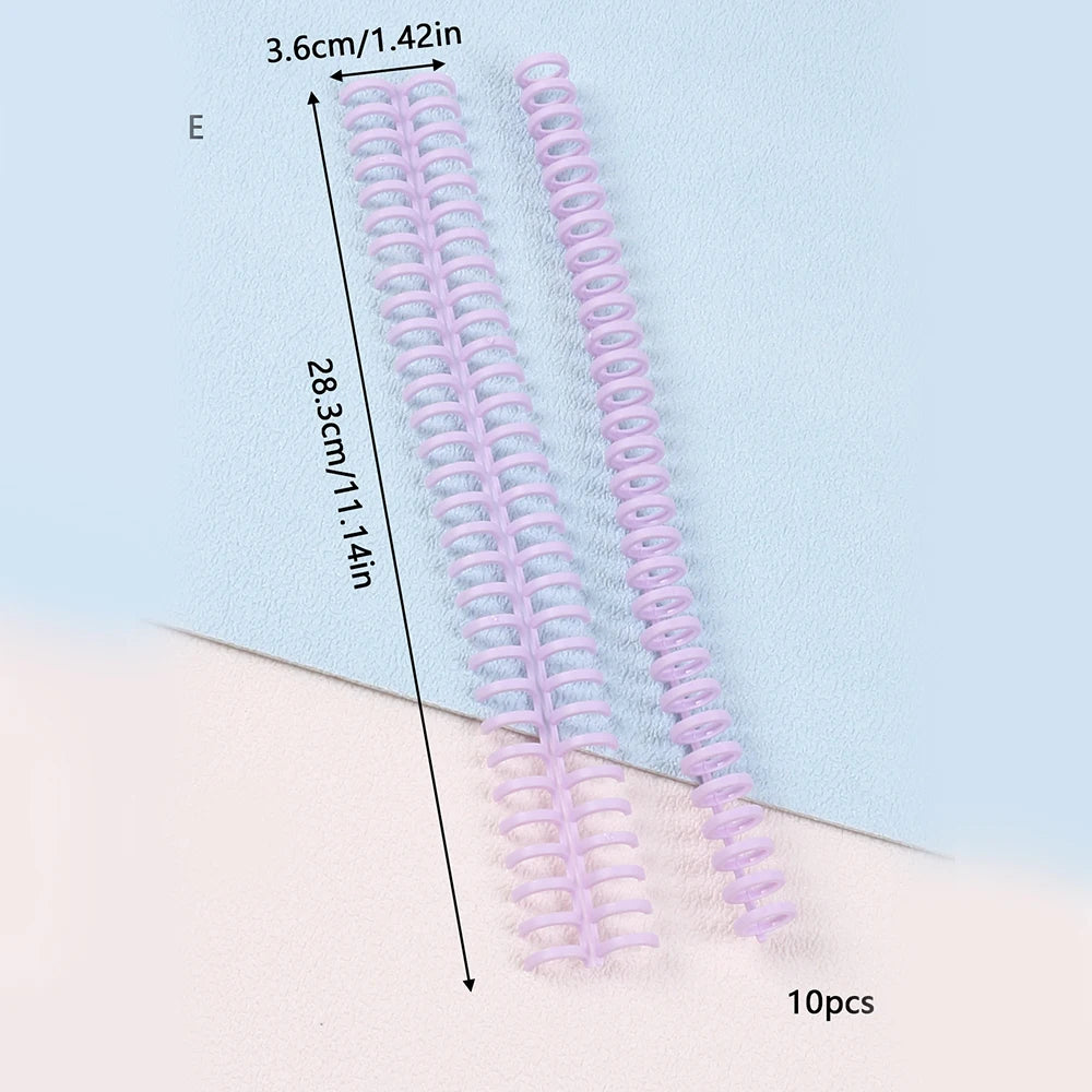 5/10Pcs Loose Leaf Binder Rings Binding Spines 30-Hole Plastic Comb Binding Spines for Teacher Student Business Notebook File Zpaxo 10Pcs Purple