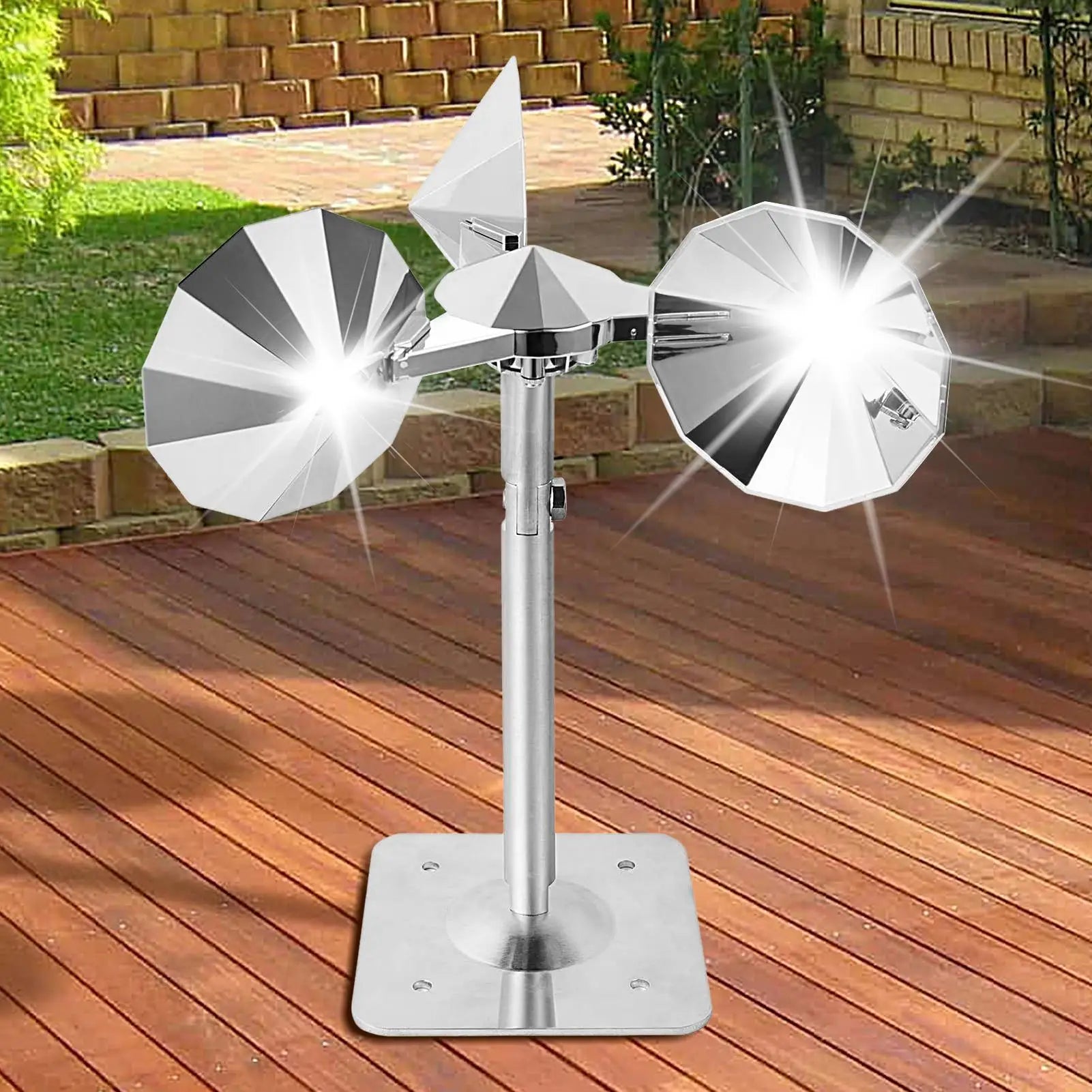 Reflective Bird Spinner Bird Scare Wind Spinner For Garden Rotating Wind Sculpture Outdoor Pigeon Control For Home Yard Fields Zpaxo