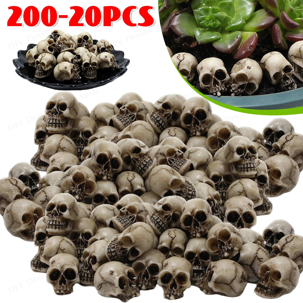 20- Gothic Skull Mushroom Sculptures Halloween Decoration Skeleton Zpaxo