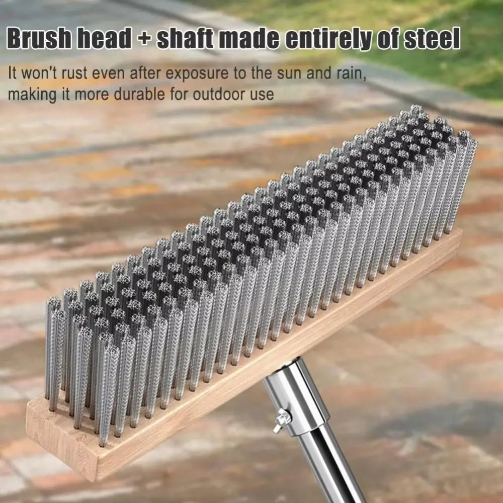 Stainless Steel Wire Broom Brush Rust-Proof Corrosion-Resistant Stainless Steel Brush Heavy Duty Weed Moss Remover Zpaxo