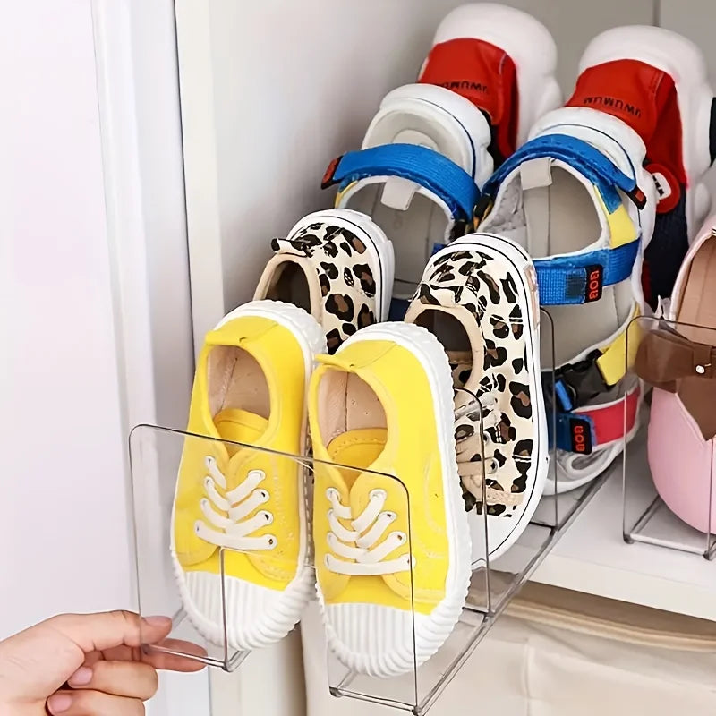 4-Lattice Shoes Storage Rack Children Acrylic Transparent Delicate Zpaxo