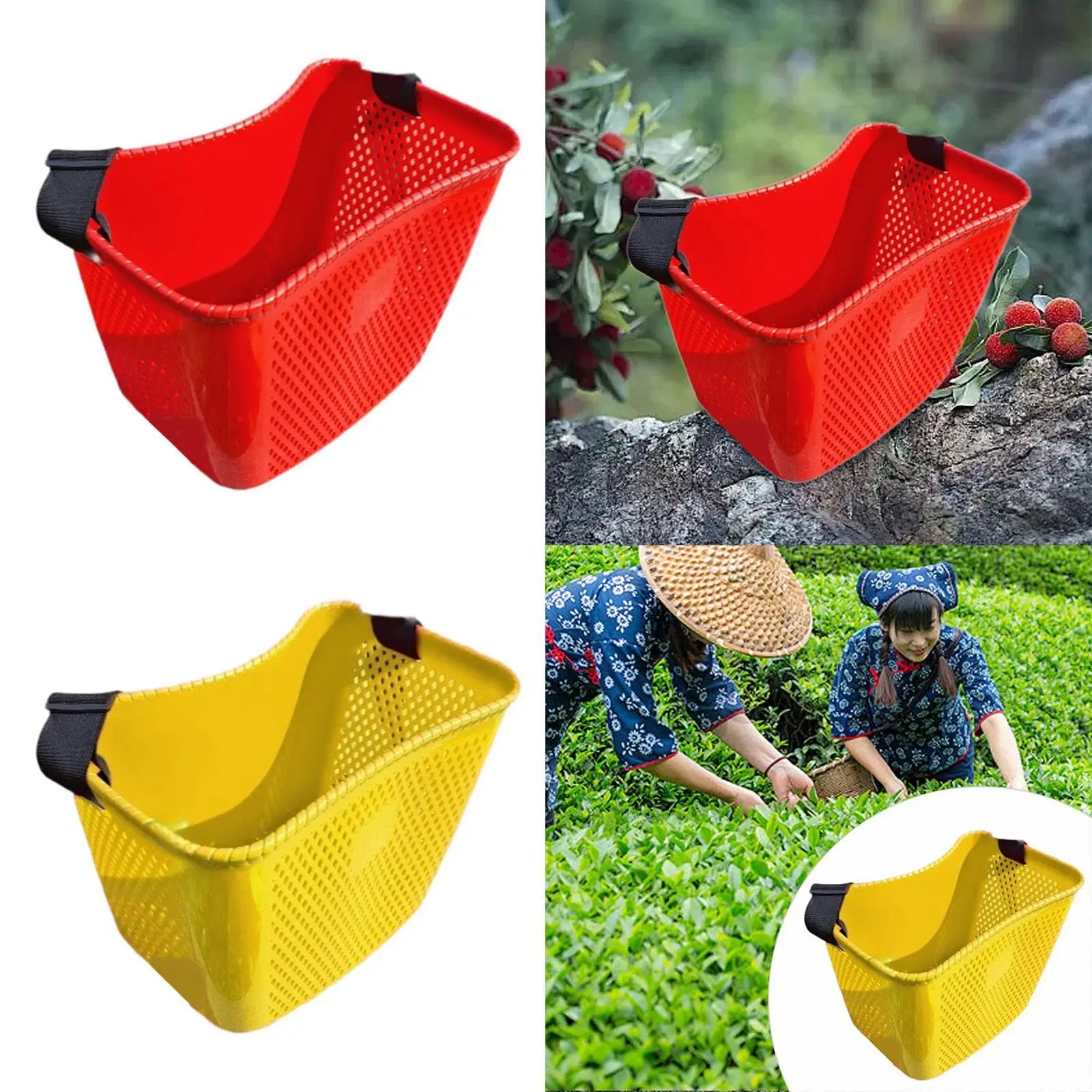 Fruit Picking Basket with Adjustable Shoulder Straps Easy to Clean Multifunctional Picking Bucket for Gardening Tool Backyard Zpaxo