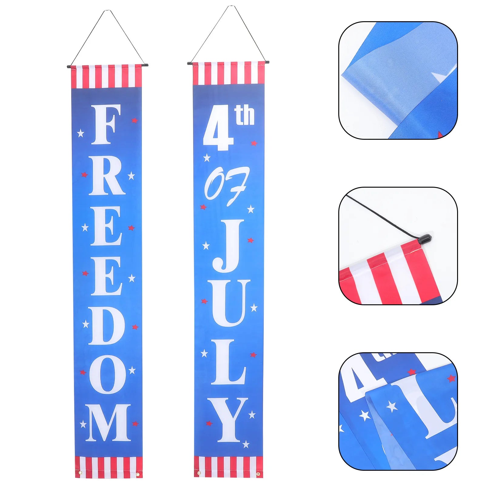 1Pair Independence Day Door Couplets Hanging Banner Patriotic Porch