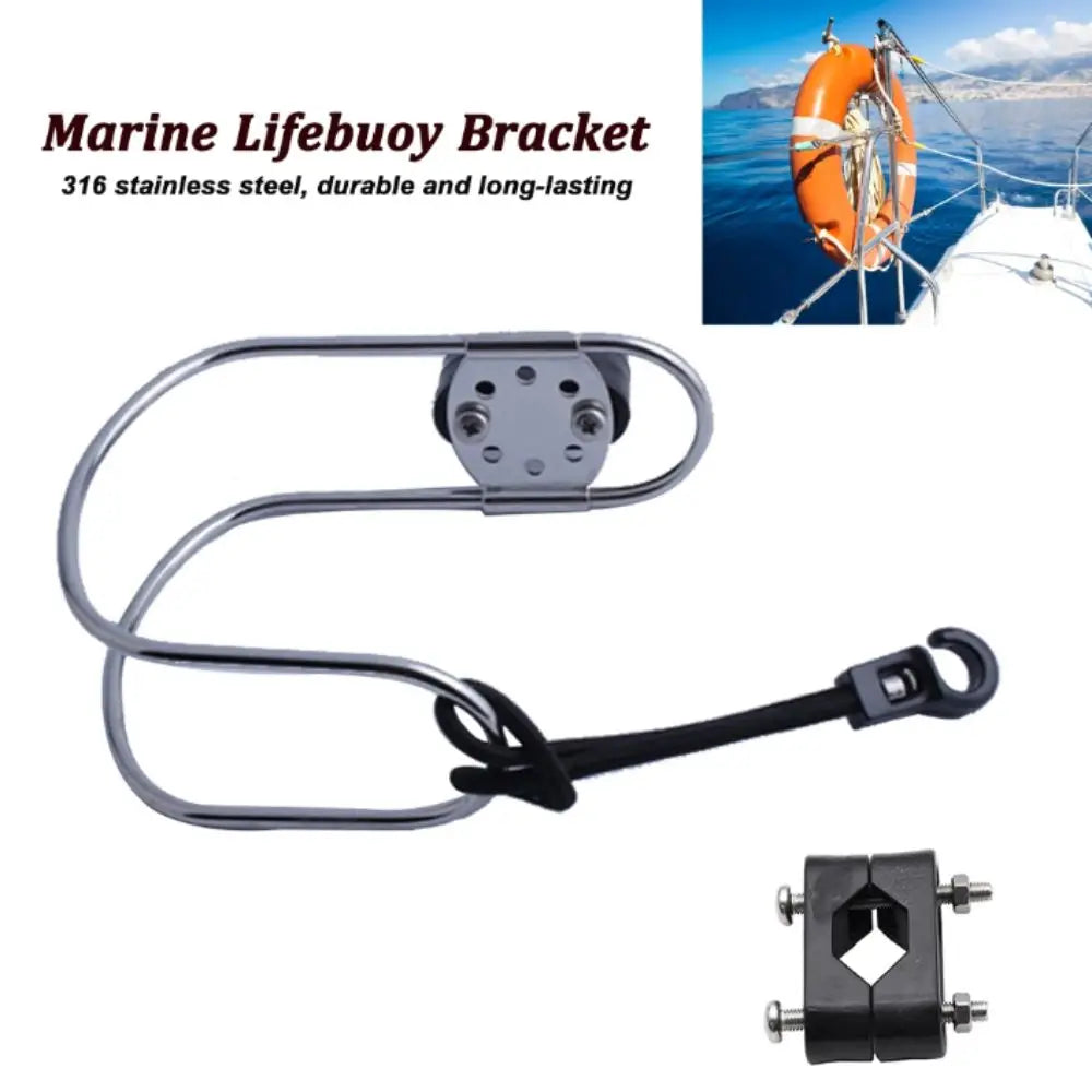Hardware Stainless Steel Boat Lifebuoy Ring Adjustable Marine Hardware Swimming Ring Brackets Rustproof Float Ball Bracket Yacht Zpaxo