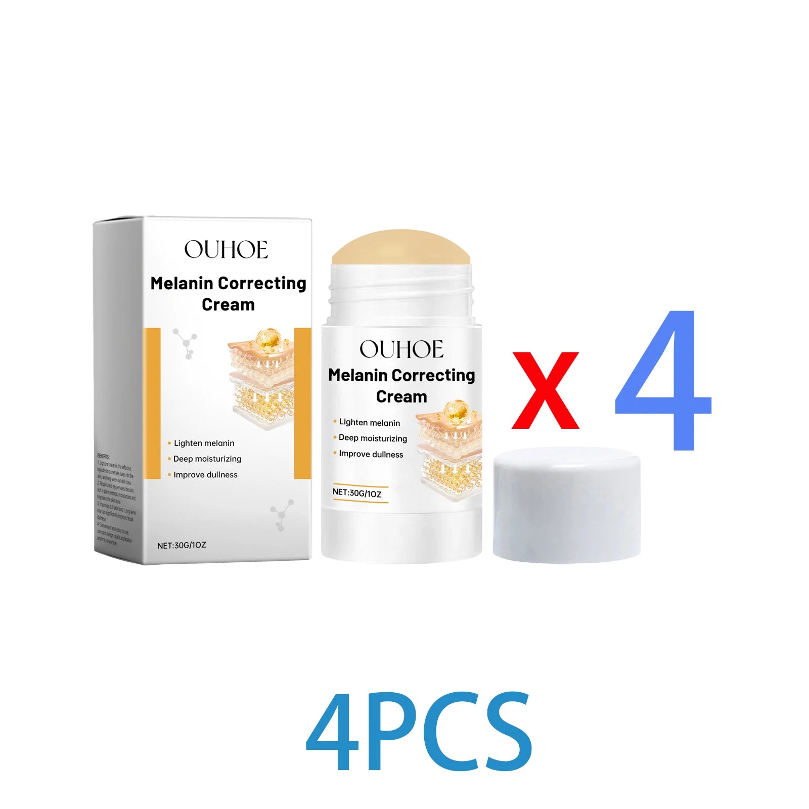 Ouhoe 3-in-1 Anti-Aging Skin Stick 30g Retinol Vitamin C Niacinamide Targeted Repair Firm Brighten Hydrate Portable Beauty Balm Zpaxo 4PCS