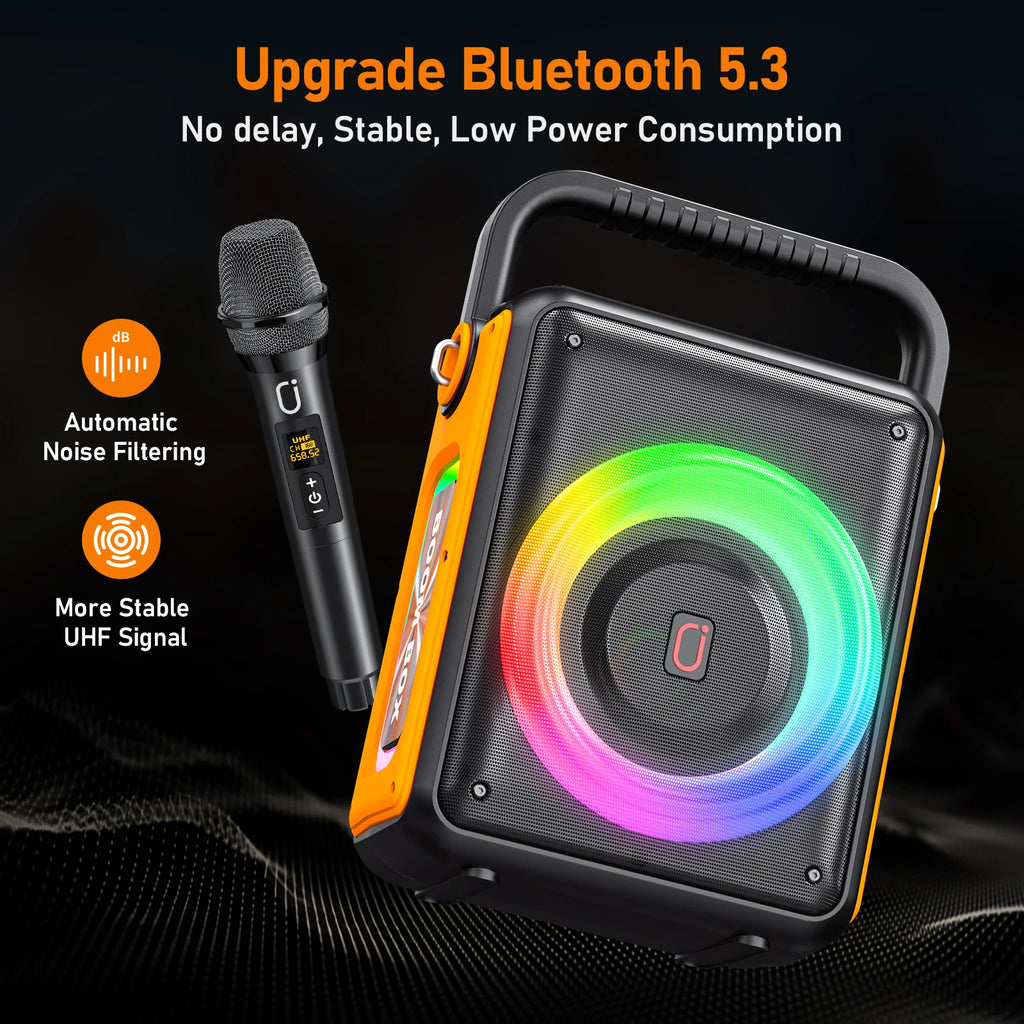 Fanfun S65 Portable Bluetooth Karaoke Speaker 2 Wireless Microphone