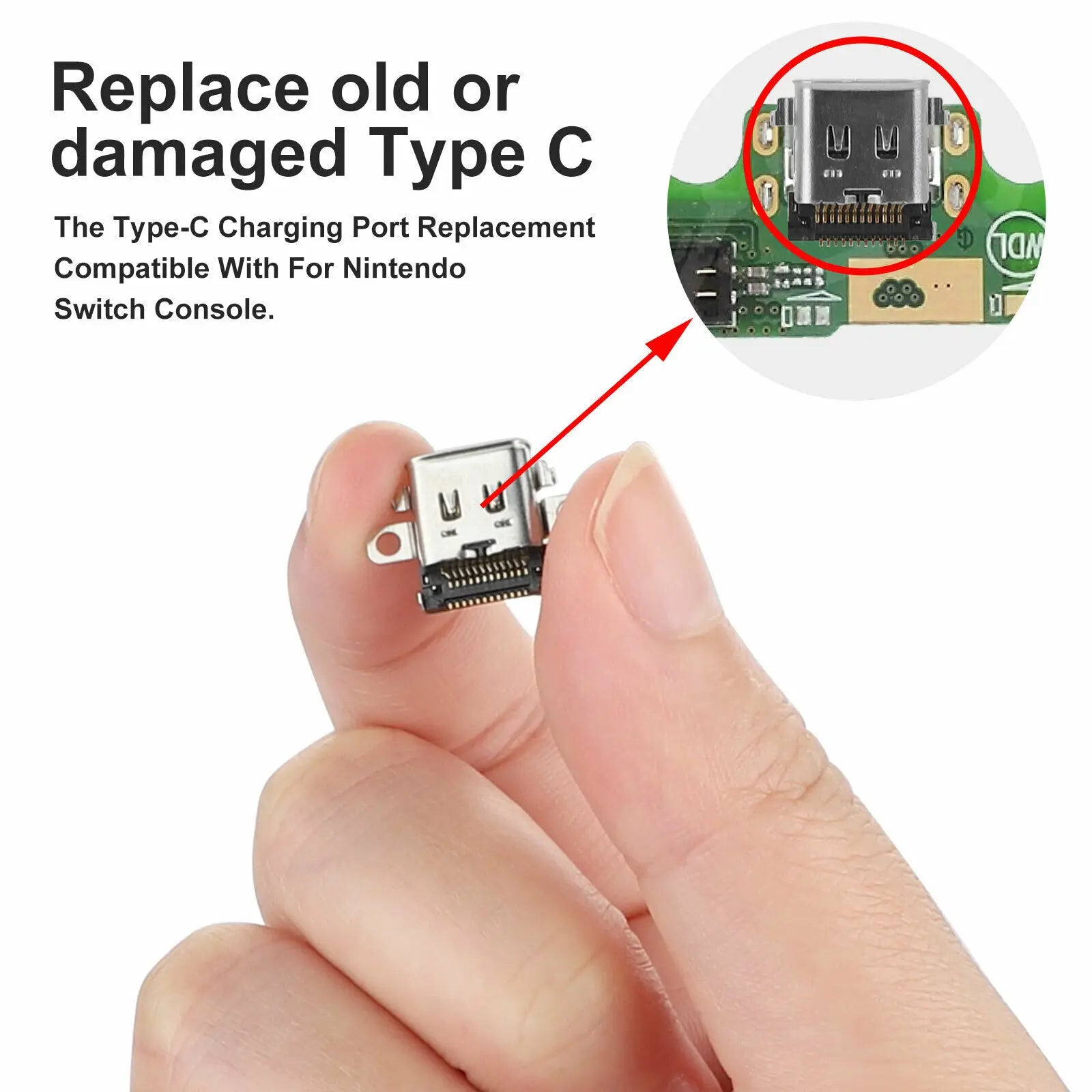 Type-c Charger Socket Charging Port NS Nintendo Switch Console Repair Zpaxo