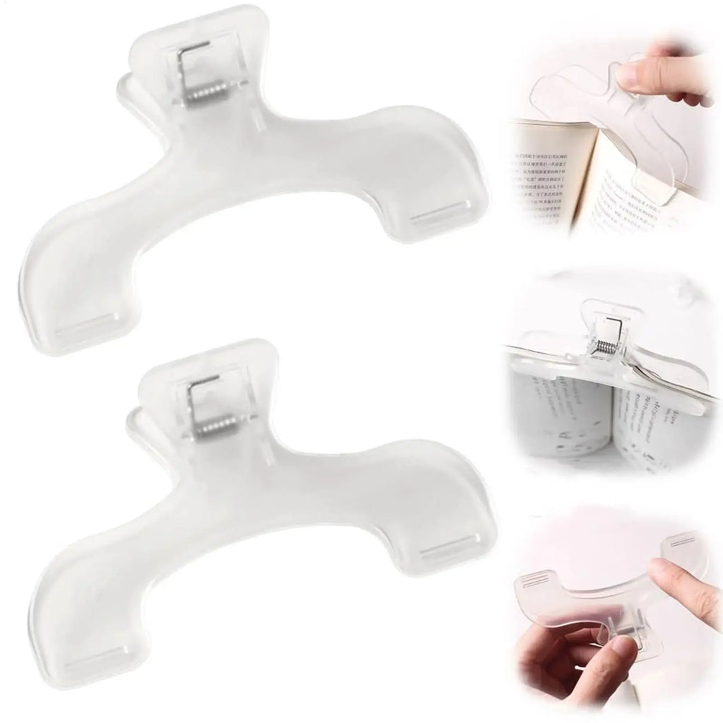 Plastic Book Clip Simple Reading Aid Fixed Book Holder Bookmarks Creative Design Practical Note Holder for Bookstore Page Marker Zpaxo