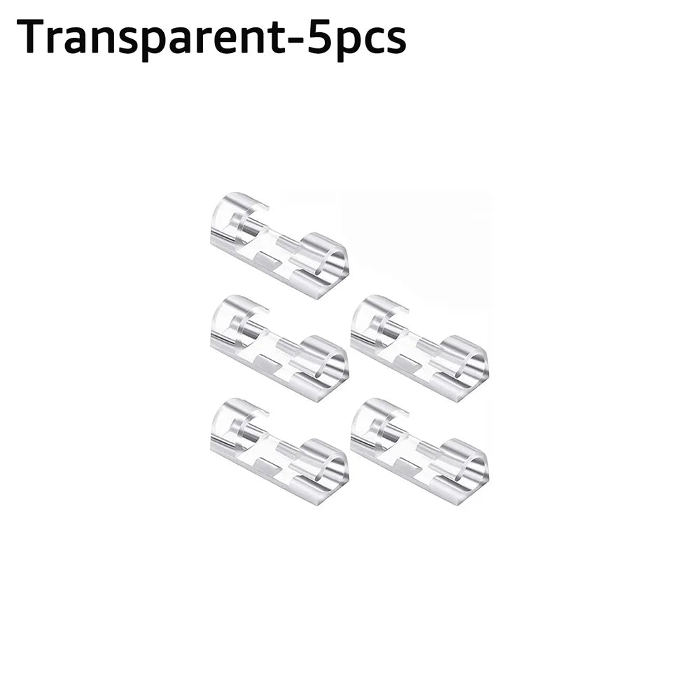 Self-Adhesive Cable Clips – Wire Organizer Holder 5/20 Pack Cable Clips Zpaxo 5psc Transparent