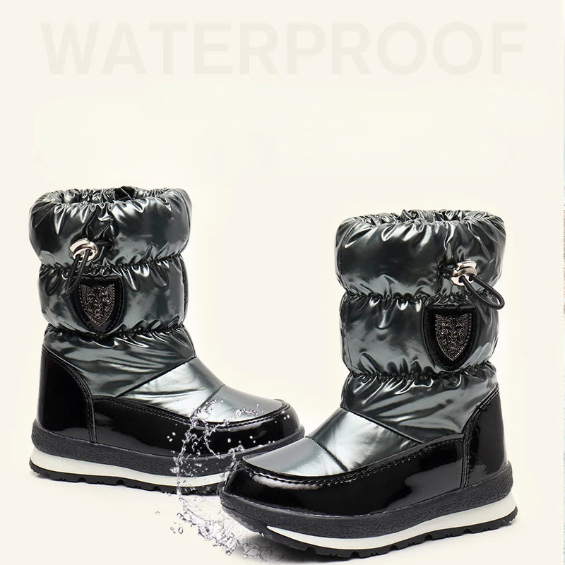 30 Real Wool Winter Warm Baby Shoes Waterproof Children's Snow Boots Zpaxo