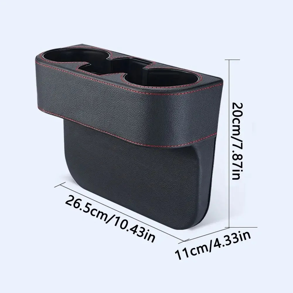 PU Leather Car Cup Holder Portable Slotted Seat Gap Organizer Tray Zpaxo