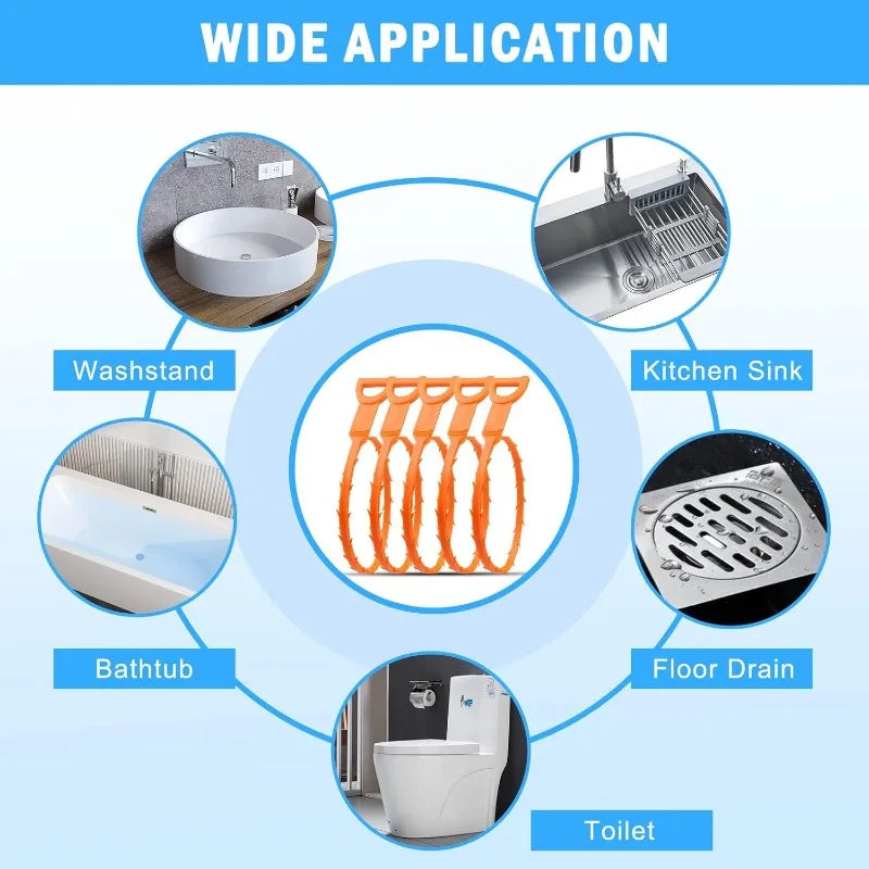 3/5PCS Drainage Blockage Remover Shower Clean The Sink Snake Bathroom Accessories Hair Blockage Garbage Sewer Dredging Tools Zpaxo