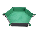 High Quality Foldable Dice Tray Box PU Leather Folding Hexagon Coin Square Tray Dice Game Zpaxo 24 Green