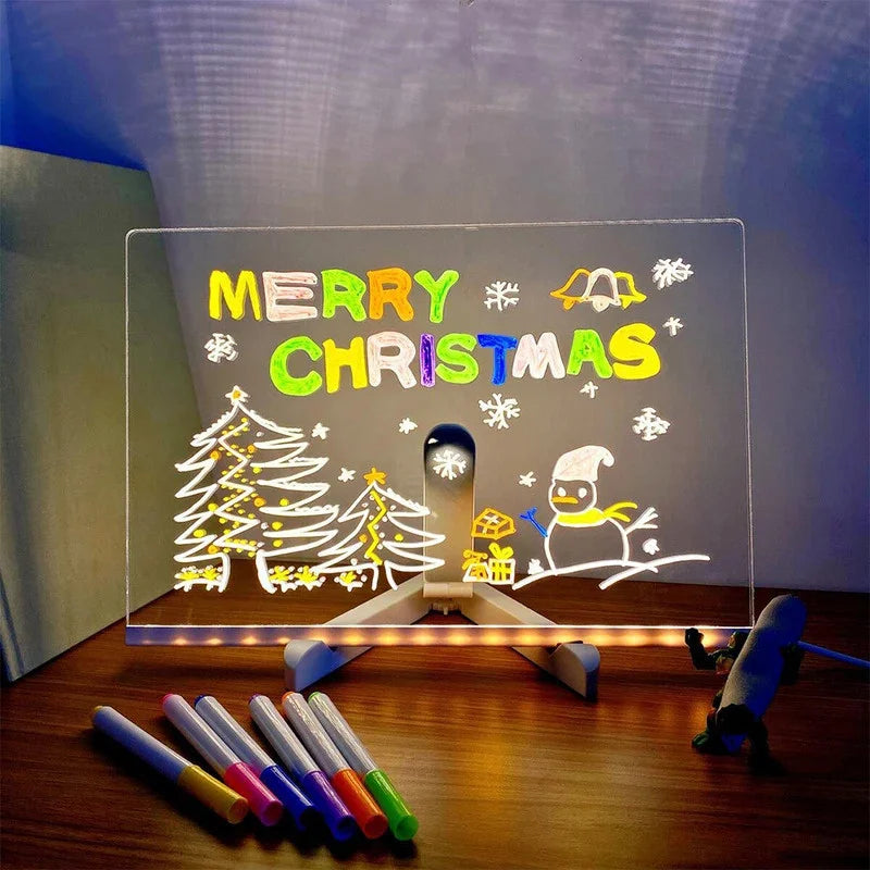 Reusable Children's Acrylic Information Board Lighted Drawing Lamp
