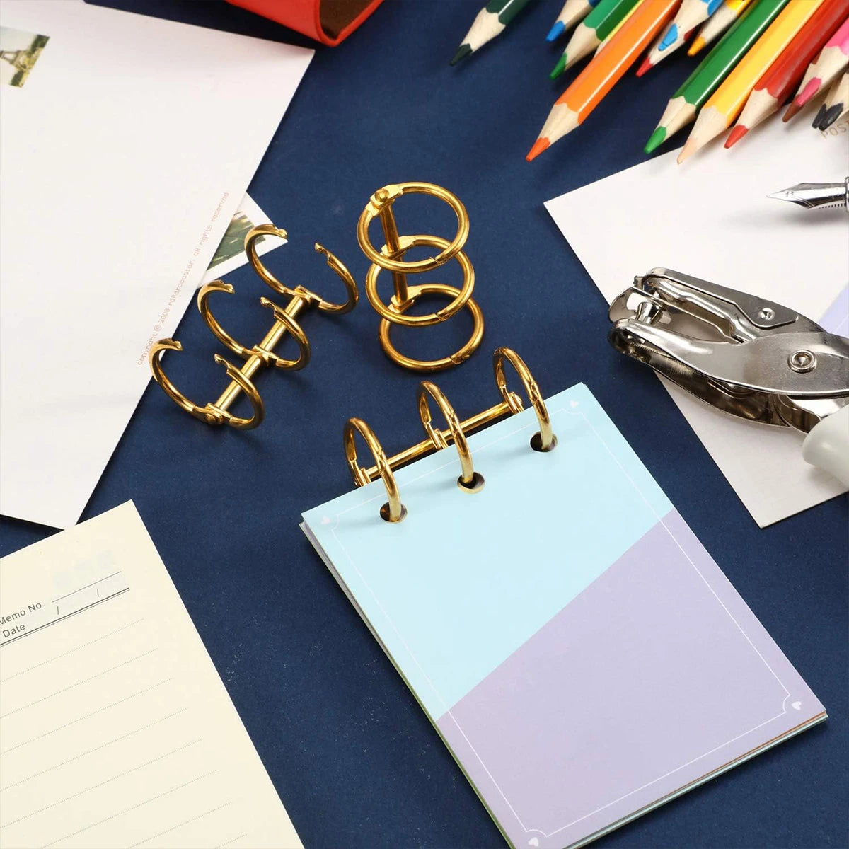 2/10Pcs 3-Rings Metal Loose Leaf Book Binder Rings for Travel Diary Photo Album Notebook Binding Spines Combs School Supplies Zpaxo