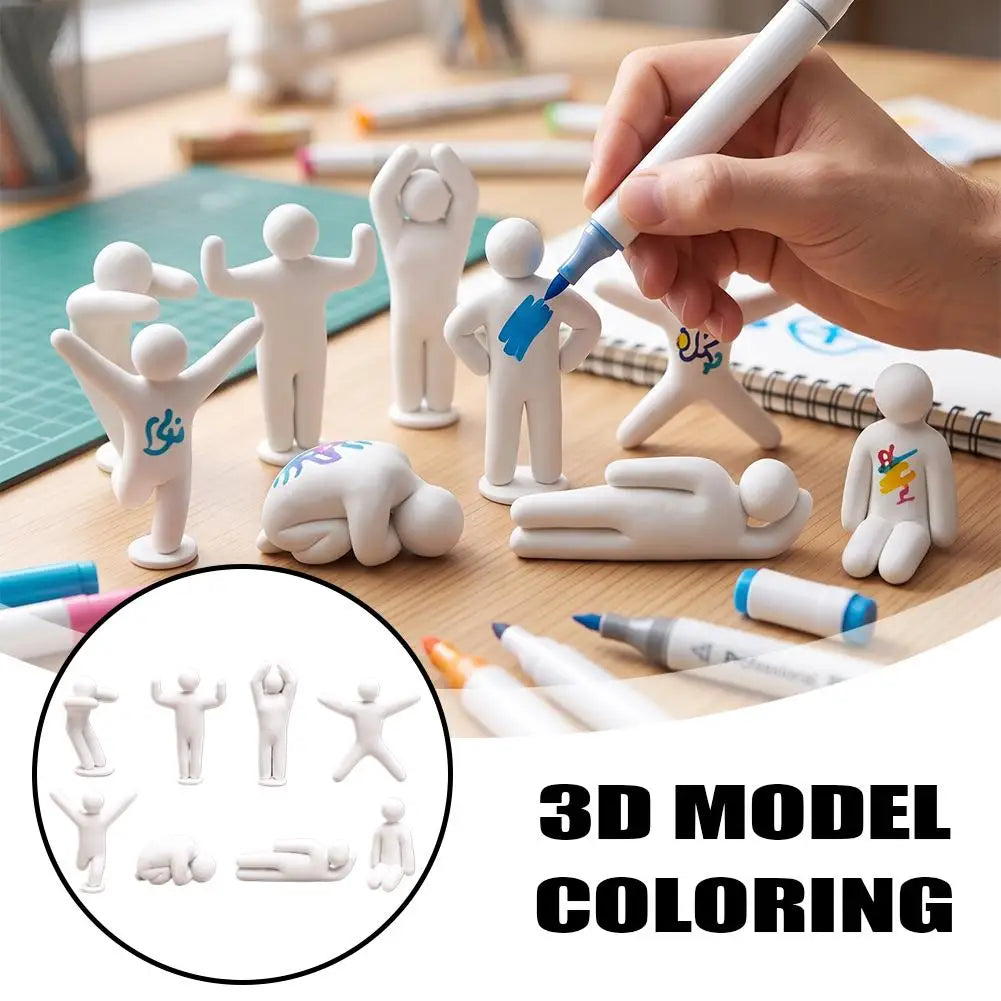 8PCS 3D Printed Mini Movable Chameleon Ornaments Paintable Cute Desktop Statue Creative Party Favors Home Desk Decor Zpaxo