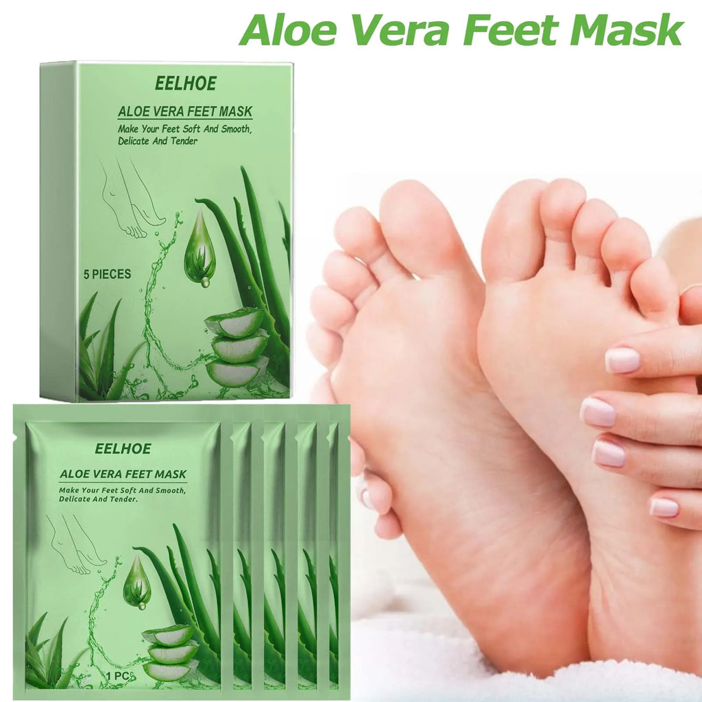Eelhoe Aloe Vera Foot Mask – Moisturizing & Exfoliating 5 Pcs Foot Mask Zpaxo