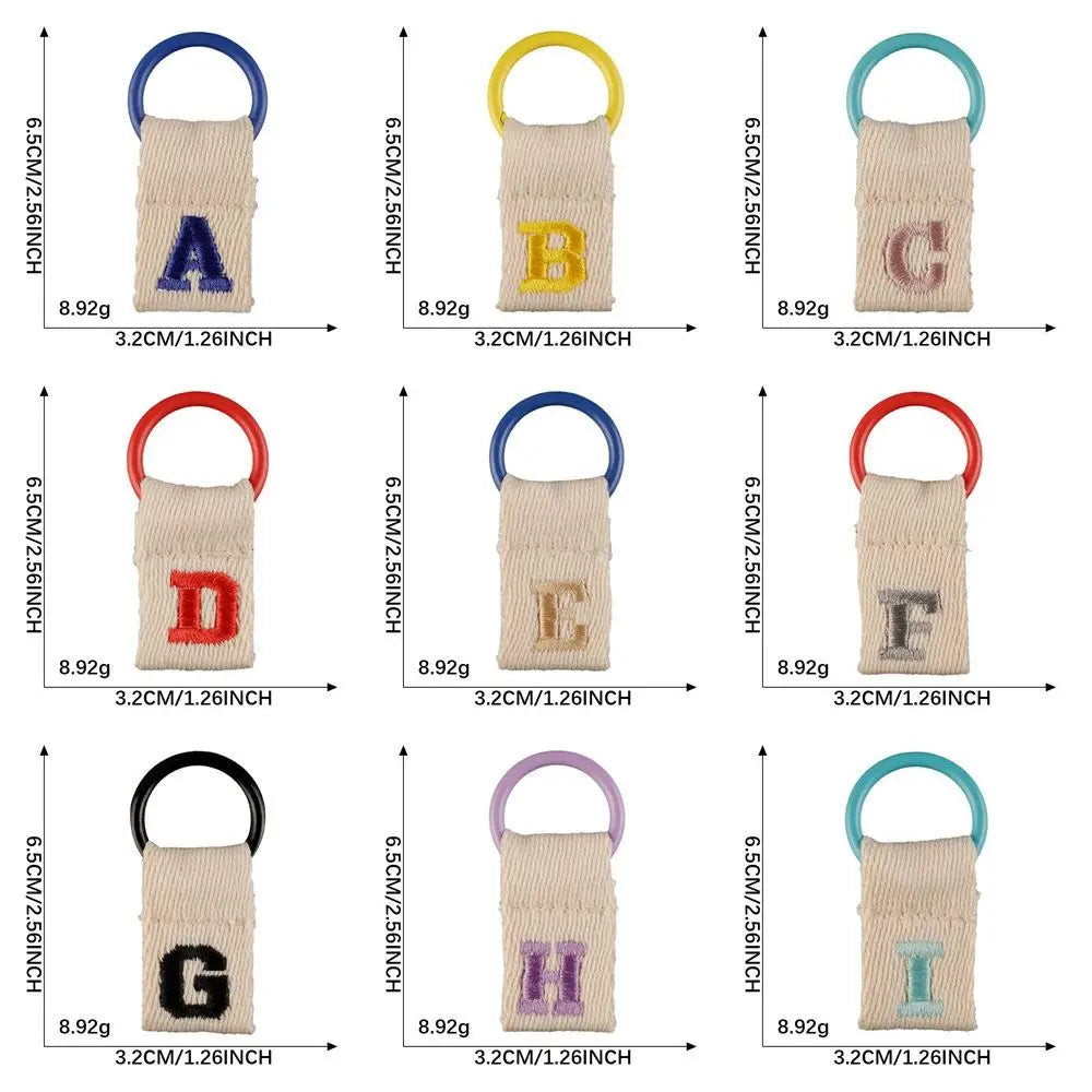 Keys Organizer 26 Letter Key Chain Ring Embroidery Alphabet Car Zpaxo
