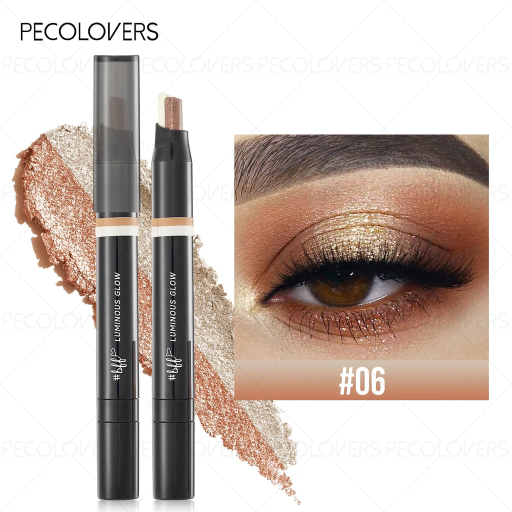 1PC Glitter Dual-Color Eyeshadow Stick - Shimmer Gradient, Waterproof Long-Lasting Zpaxo 06