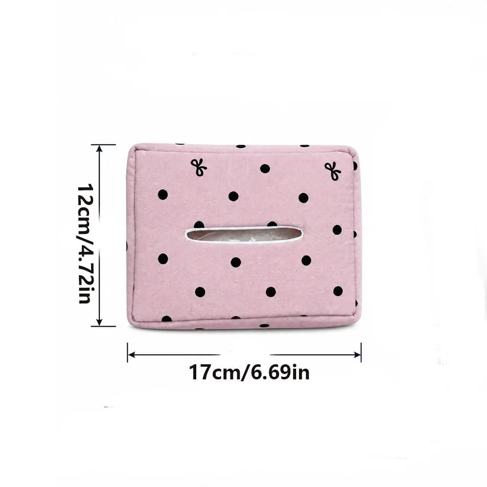 Paper Holder Cute Car Tissue Box Bow Hanging Portable Polka Dot Zpaxo