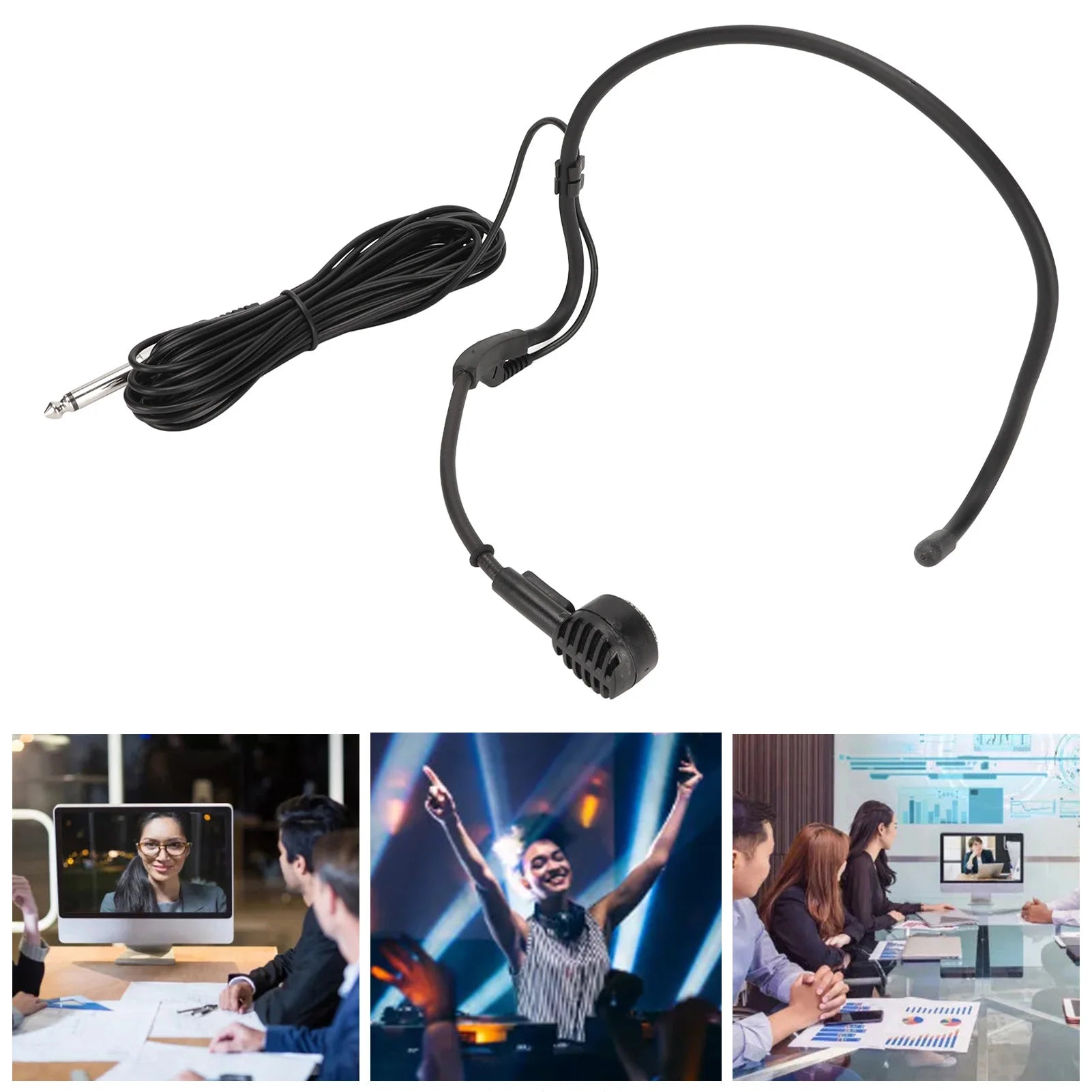 Headworn Microphone 16 4ft Length Wired Lightweight Jack Earhook