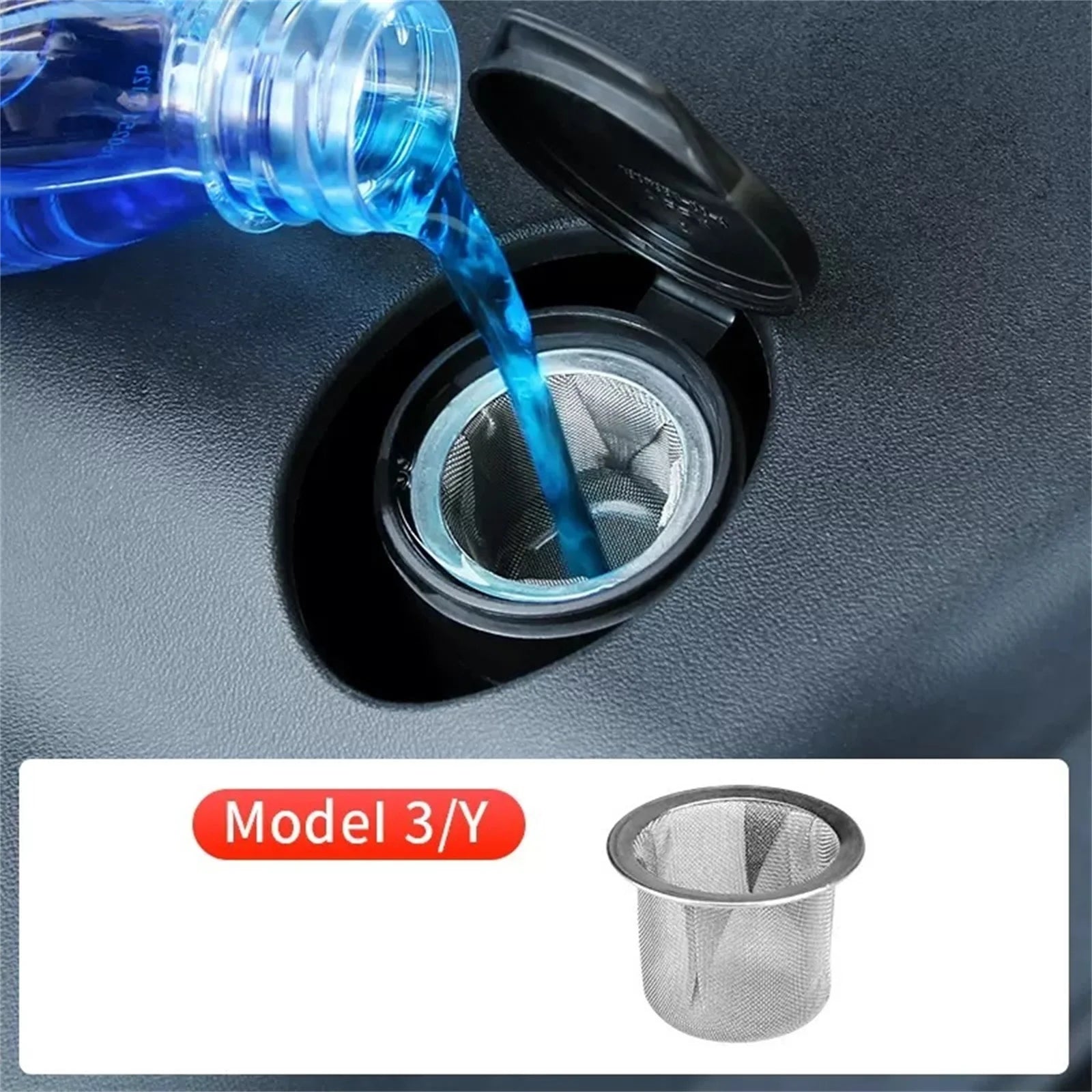 Tesla Model 3 Y Car Wiper Filter Screen Glass Water Filling Funnel