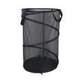 Mesh Collapsible Laundry Basket Foldable Large Clothes Hamper with Handles for Laundry Room Bathroom Black Zpaxo Black